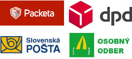 Logo prepravných spoločností Packeta, DPD, Slovenská pošta